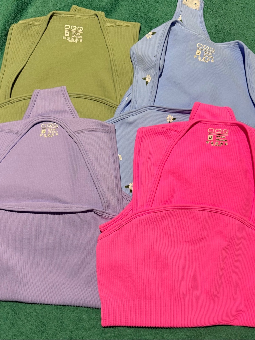 Women’s Ribbed Bodysuit - Pink, Lavender, Light Blue, Olive (Multi-Pack)